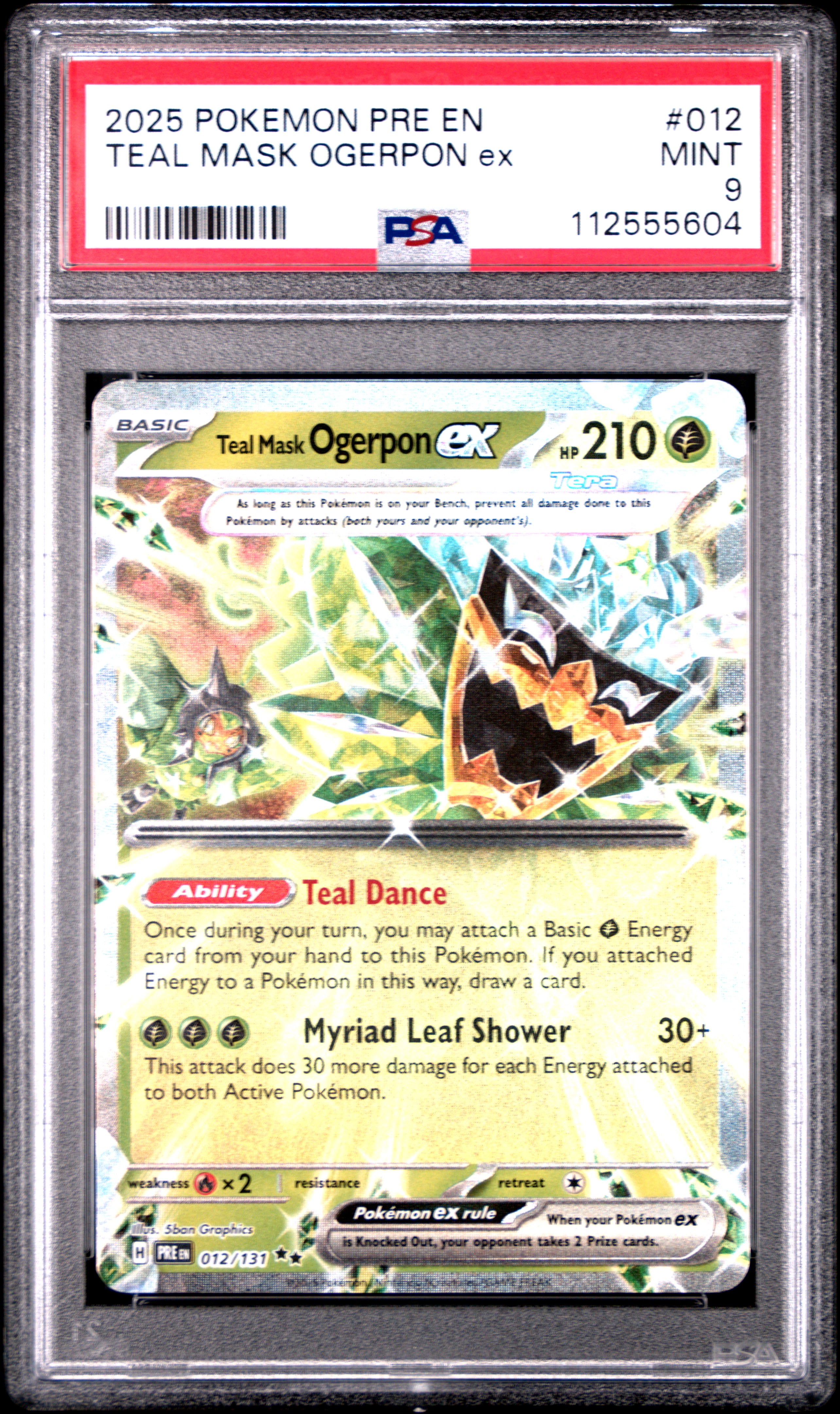 2025 #012 Teal Mask Ogerpon EX PSA 9 Pre EN-Prismatic Evolutions