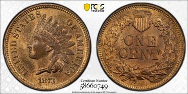 1873 1C Open 3 MS65RB