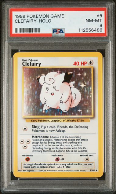 1999 POKEMON GAME #5 CLEFAIRY-HOLO (PSA 8) (PSA 8) – 112556486