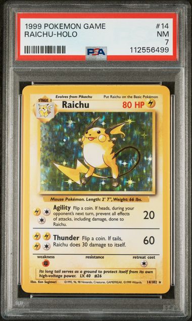 1999 POKEMON GAME #14 RAICHU-HOLO (PSA 7) (PSA 7) – 112556499