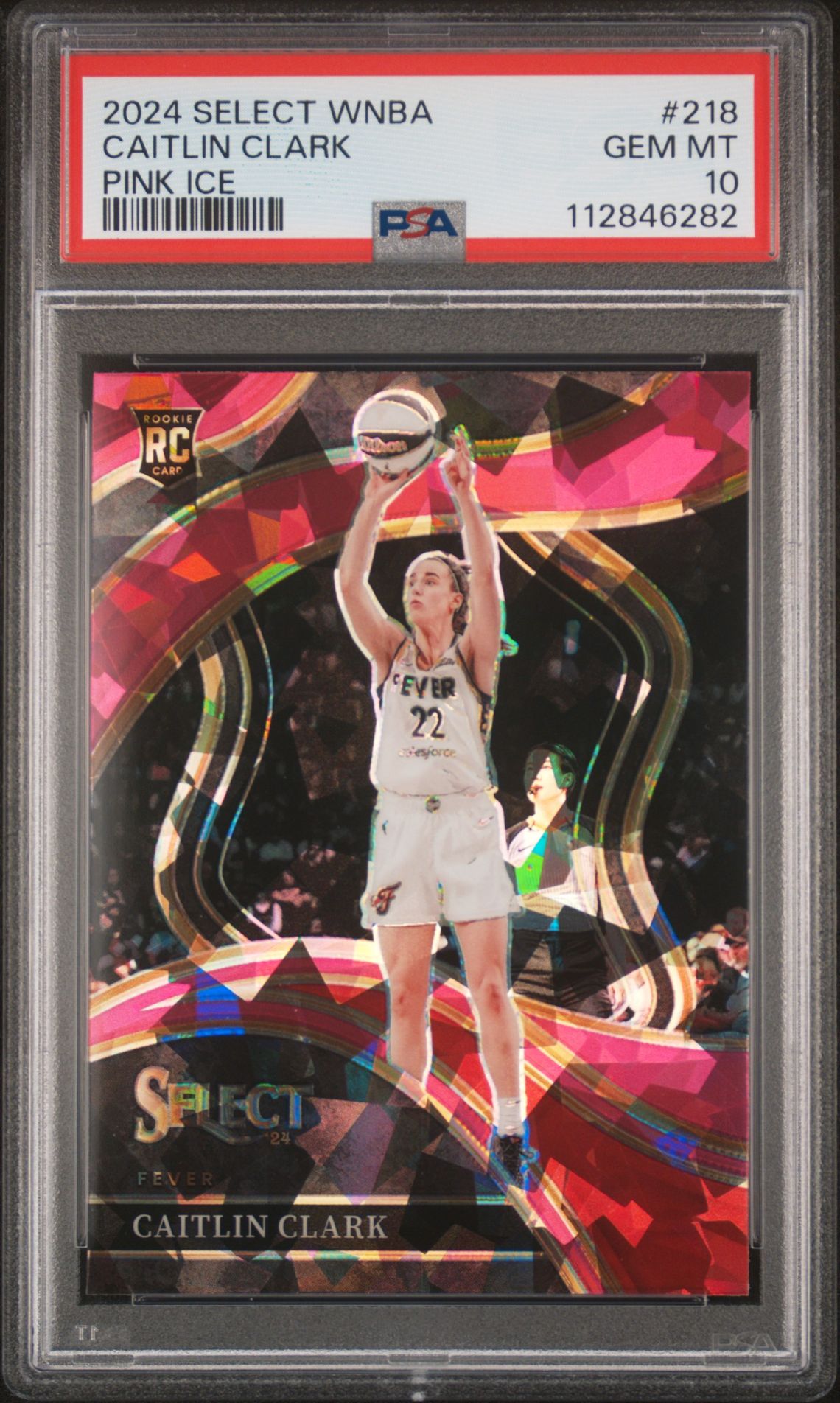 2024 Panini Select Wnba Caitlin Clark #218 (Pink Ice) Gem Mt 10 front