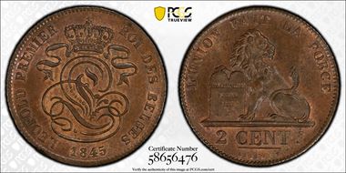 1845 2C KM-4.2  Lg Date MS65BN