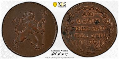 1790 2 Lrd KM-45 Insurrection, Brussels MS63BN