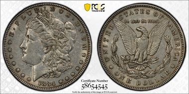 1884 $1 VAM 3 Large Dot XF45