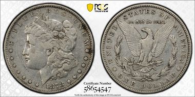 1878 7TF $1 R79 VAM 203 Short Leaf VF20