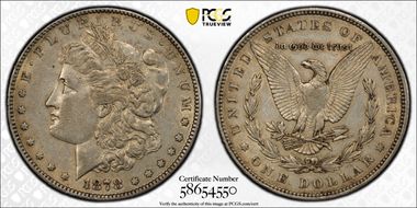 1878 7TF $1 R79 VAM 223, Washed Out L N1