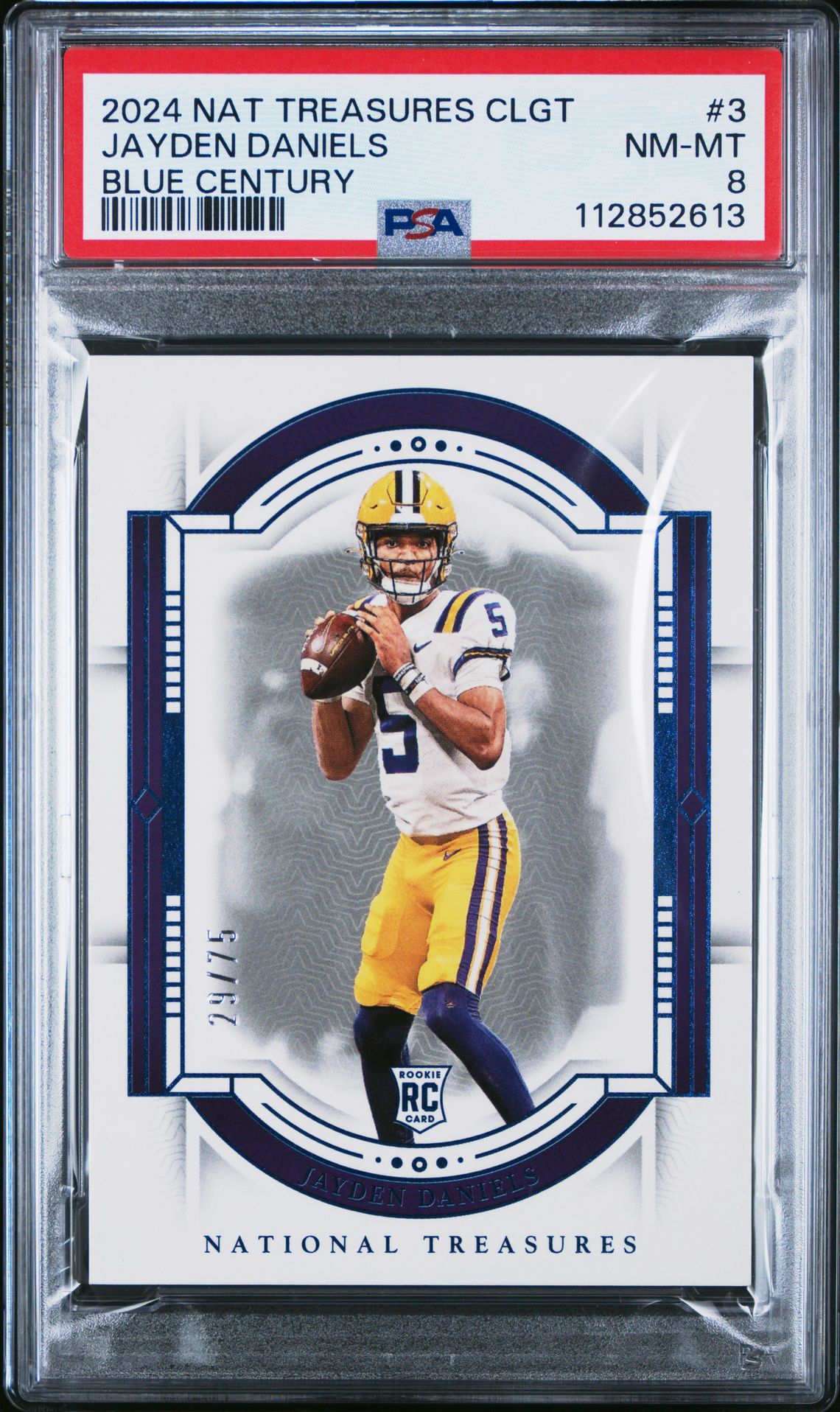 2024 Panini PANINI NATIONAL TREASURES COLLEGIATE BLUE CENTURY #3 Jayden Daniels front