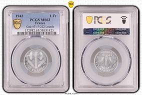 1942 1 Fr Gad-471 F-222 Lourde MS63