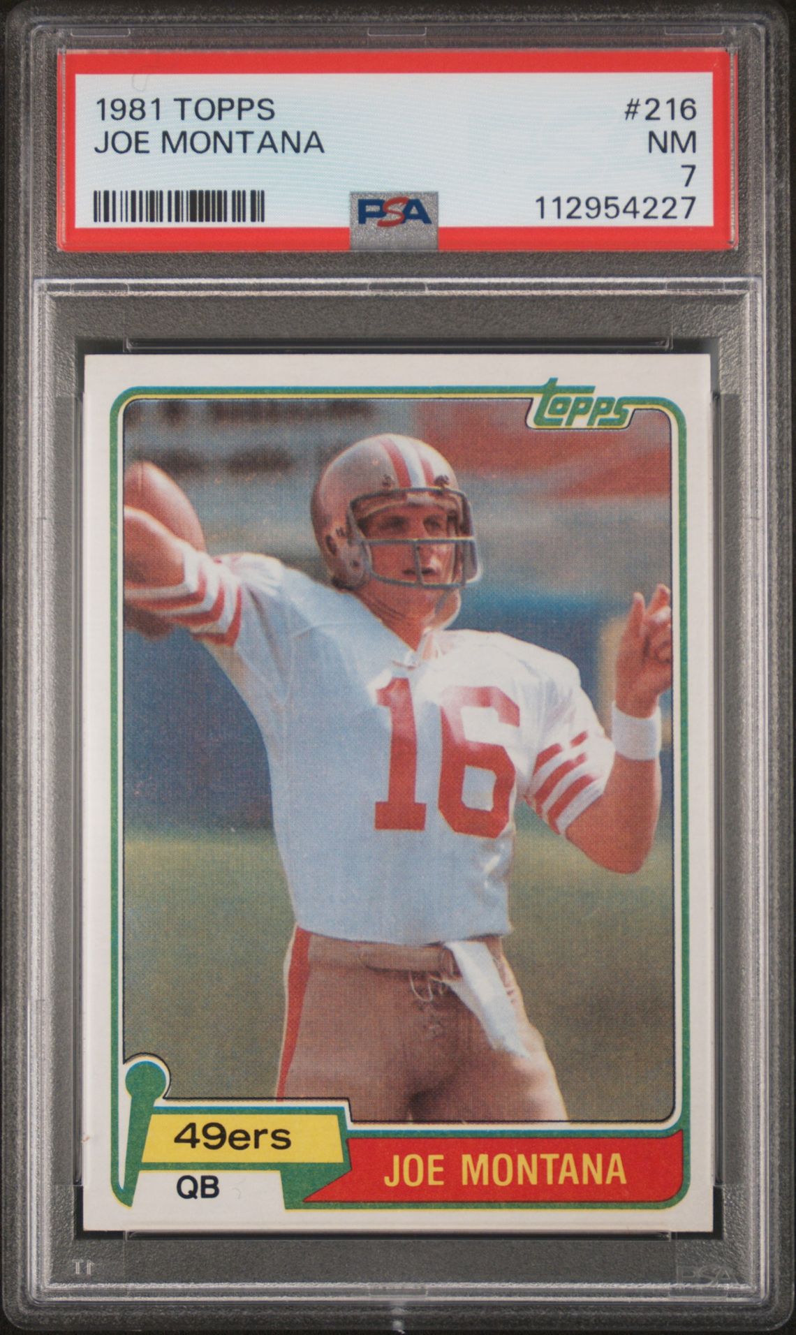 1981 Topps Joe Montana #216 Nm 7 front