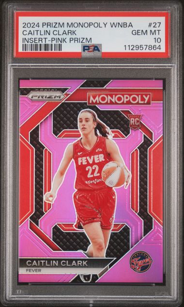 2024 Panini Prizm Monopoly Wnba Insert Caitlin Clark #27 (Insert-Pink Prizm) Gem Mt 10 front