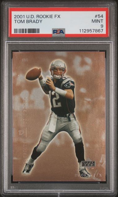 2001 Upper Deck Rookie F/X Tom Brady #54 Mint 9 front