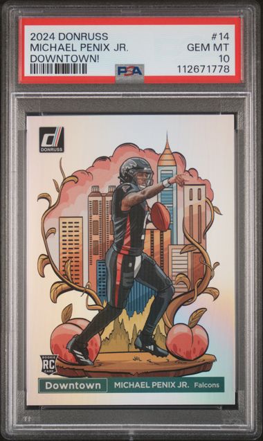 2024 Panini Donruss Downtown! Michael Penix Jr. #14 Gem Mt 10 front