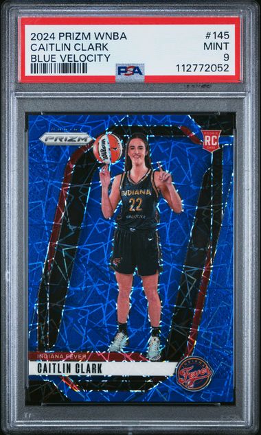 2024 Panini Prizm Wnba Caitlin Clark #145 (Blue Velocity) Mint 9 front