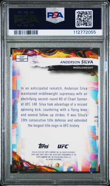 2024 Topps Finest Ufc Anderson Silva #237 (Yellow Glitter) Mint 9 back