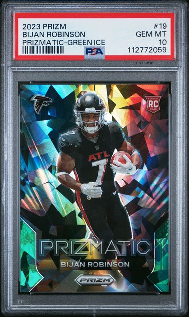 2023 Panini Prizm Prizmatic Bijan Robinson #19 (Prizmatic-Green Ice) Gem Mt 10 front