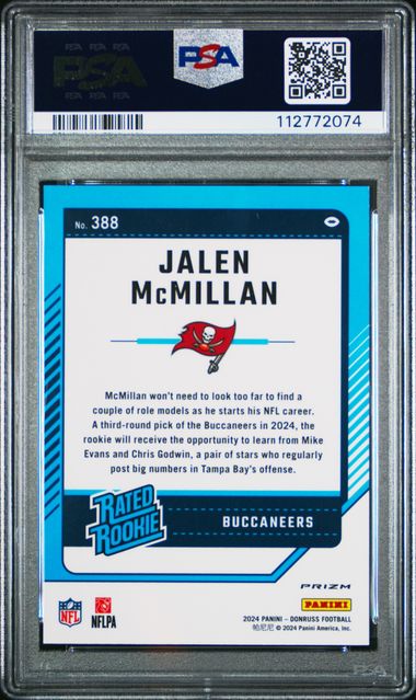 2024 Panini Donruss Jalen Mcmillan #388 (Optic Preview-Football Emoji) Gem Mt 10 back