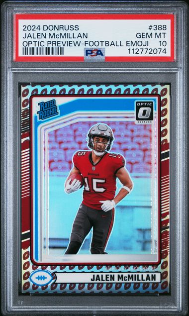 2024 Panini Donruss Jalen Mcmillan #388 (Optic Preview-Football Emoji) Gem Mt 10 front