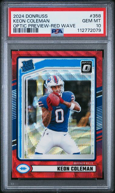 2024 Panini Donruss Keon Coleman #358 (Optic Preview-Red Wave) Gem Mt 10 front