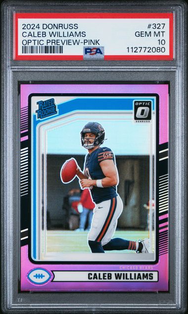 2024 Panini Donruss Caleb Williams #327 (Optic Preview-Pink) Gem Mt 10 front