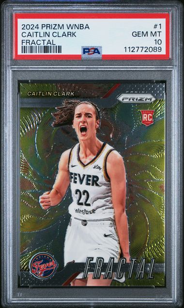 2024 Panini Prizm Wnba Fractal Caitlin Clark #1 Gem Mt 10 front