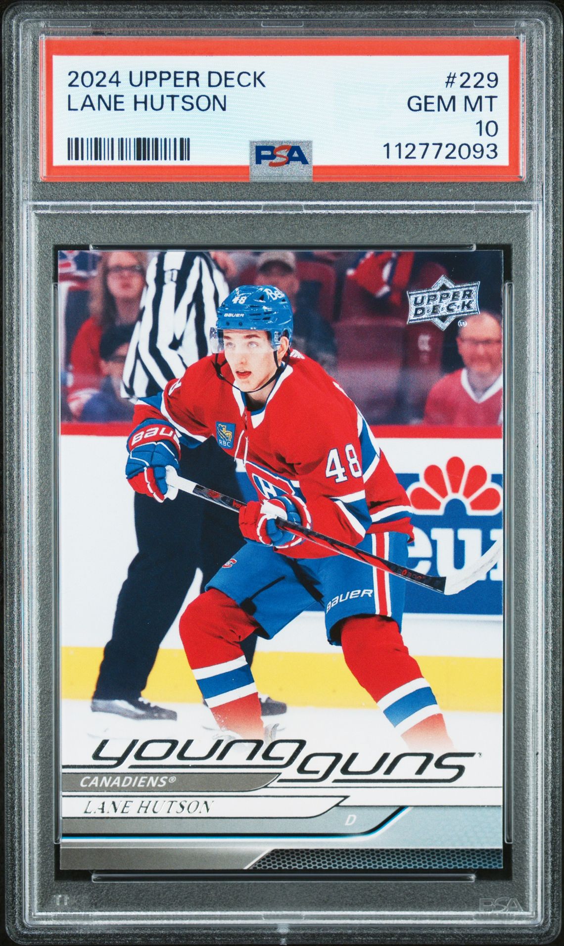 2024 Upper Deck Lane Hutson #229 Gem Mt 10 front
