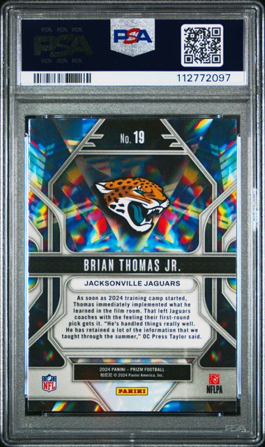 2024 Panini Prizm Prizmatic Brian Thomas Jr. #19 Gem Mt 10 back
