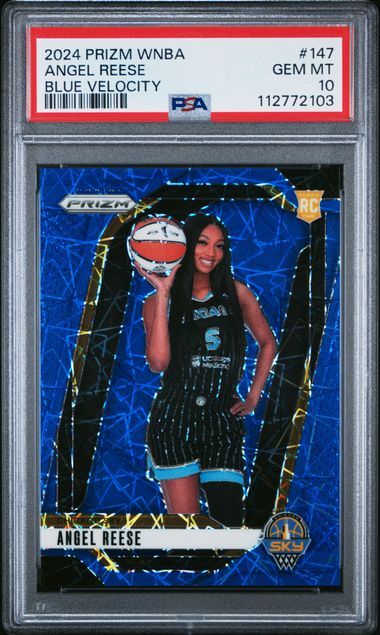 2024 Panini Prizm Wnba Angel Reese #147 (Blue Velocity) Gem Mt 10 front