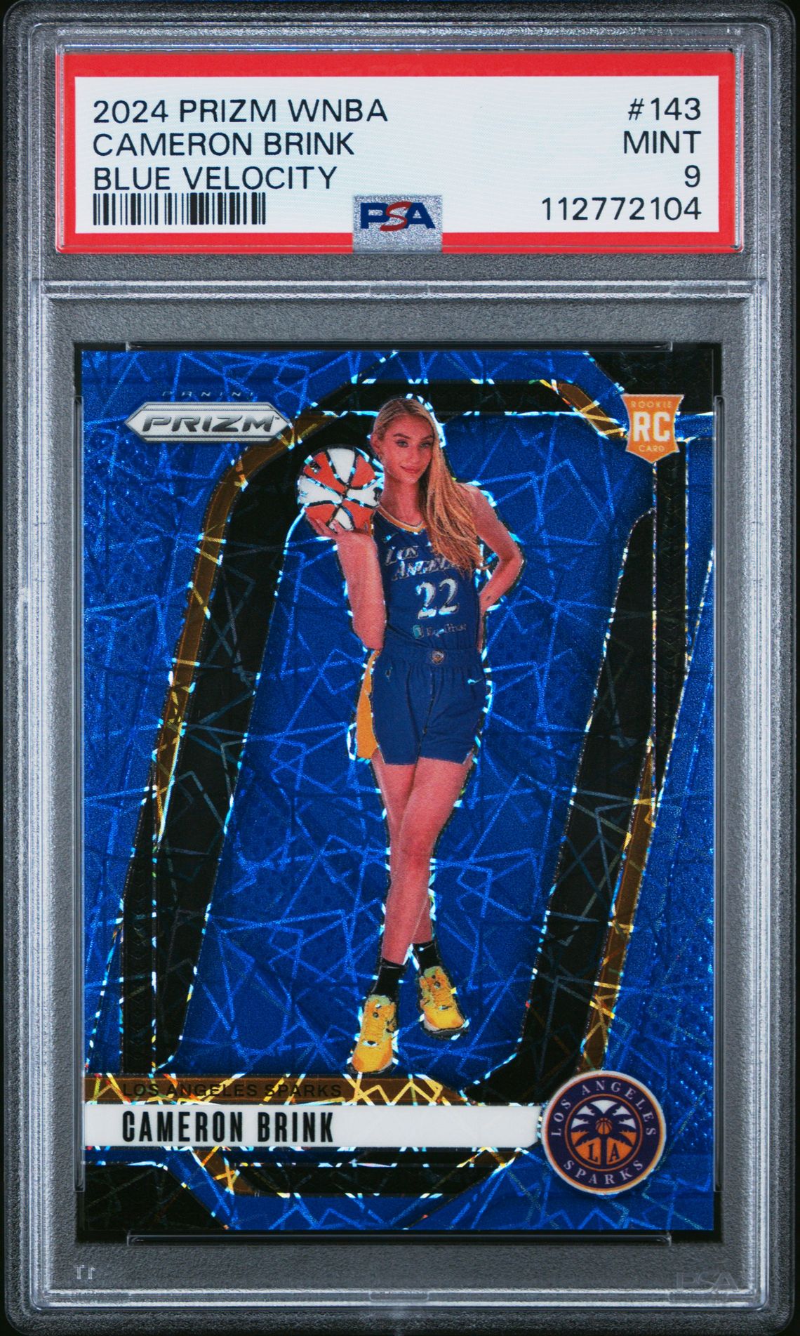 2024 Panini Prizm Wnba Cameron Brink #143 (Blue Velocity) Mint 9 front