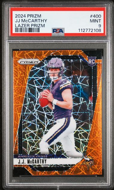 2024 Panini Prizm Jj Mccarthy #400 (Lazer Prizm) Mint 9 front