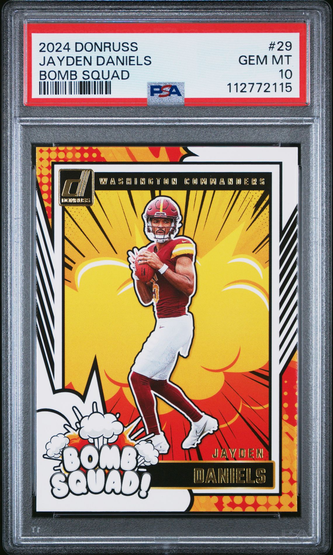 2024 Panini Donruss Bomb Squad Jayden Daniels #29 Gem Mt 10 front