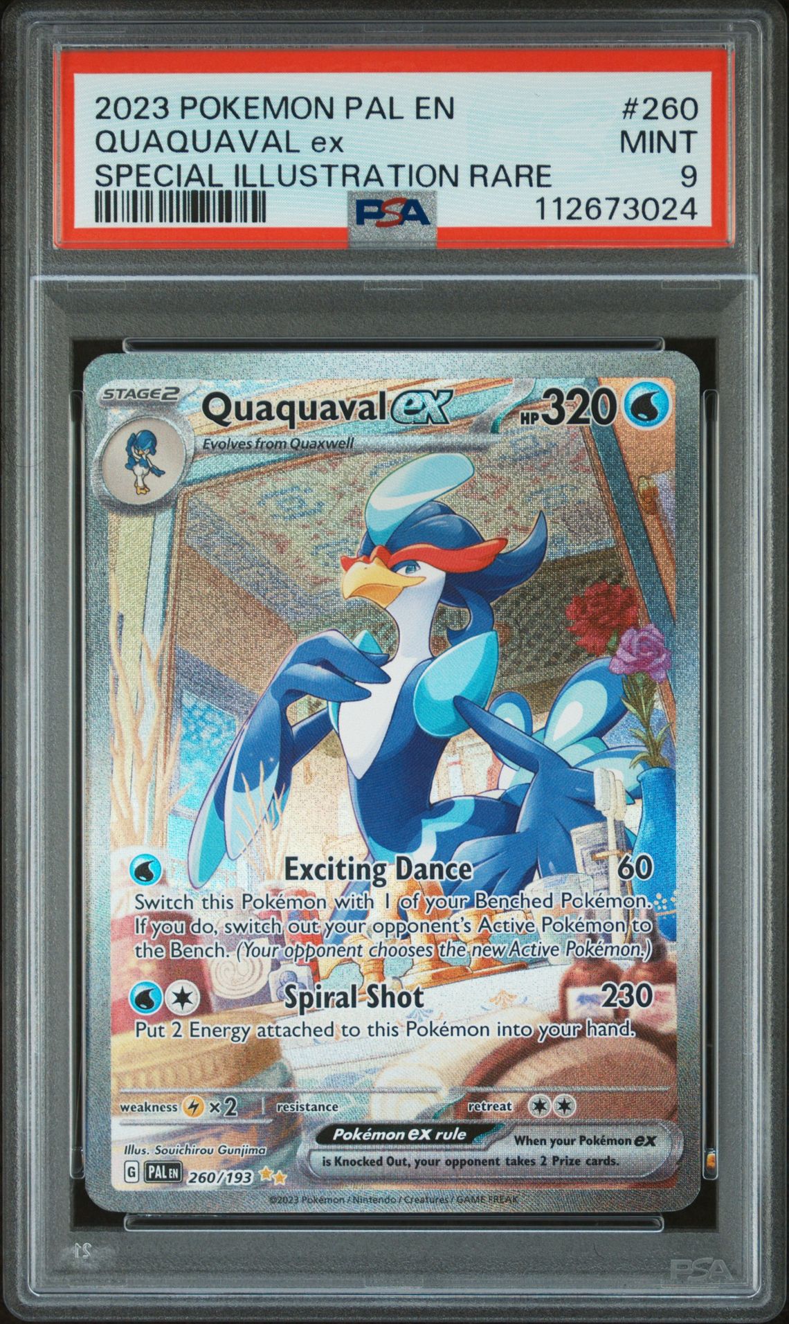 2023 Pokemon Pal En-Paldea Evolved Quaquaval Ex #260 (Special Illustration Rare) Mint 9 front