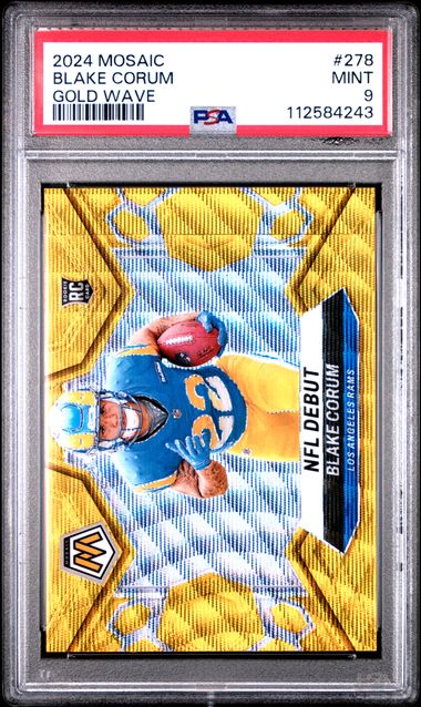2024 Panini Mosaic Blake Corum #278 (Gold Wave) Mint 9 front