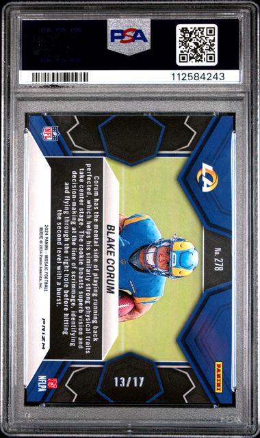 2024 Panini Mosaic Blake Corum #278 (Gold Wave) Mint 9 back