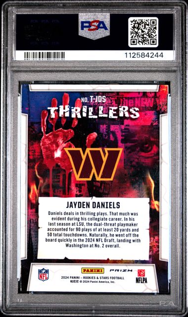 2024 Panini Rookies & Stars Thrillers Jayden Daniels #Tjds Gem Mt 10 back