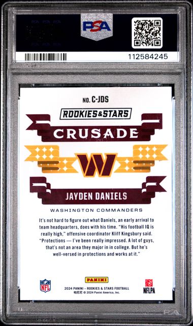 2024 Panini Rookies & Stars Crusade Jayden Daniels #Cjds (Crusade-Red Plaid) Mint 9 back