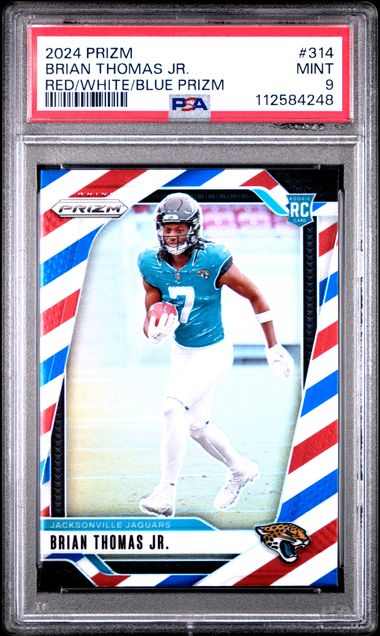 2024 Panini Prizm Brian Thomas Jr. #314 (Red/White/Blue Prizm) Mint 9 front