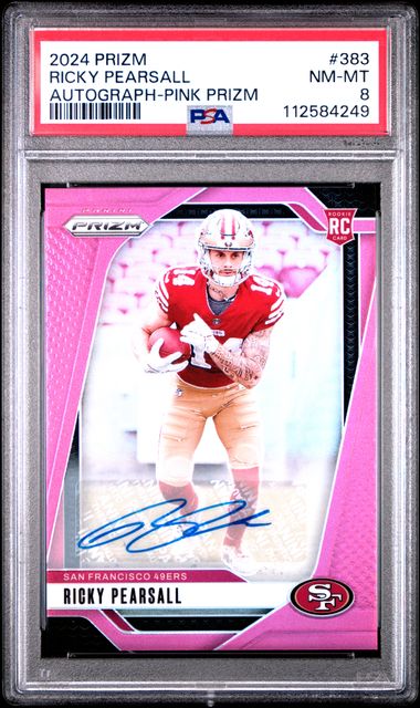 2024 Panini Prizm Ricky Pearsall #383 (Autograph-Pink Prizm) Nm-Mt 8 front