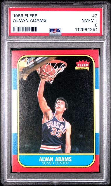 1986 Fleer Alvan Adams #2 Nm-Mt 8 front