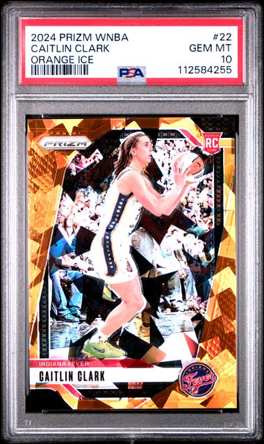 2024 Panini Prizm Wnba Caitlin Clark #22 (Orange Ice) Gem Mt 10 front