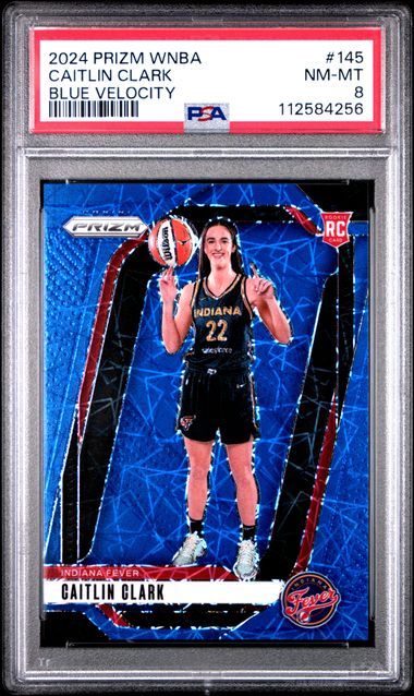 2024 Panini Prizm Wnba Caitlin Clark #145 (Blue Velocity) Nm-Mt 8 front