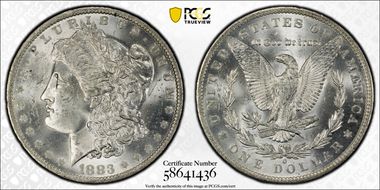 1883-O $1 VAM 4, O/O MS63