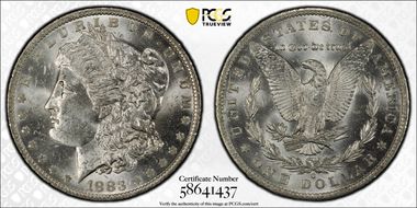 1883-O $1 VAM 4, O/O MS63