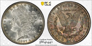 1887 $1 VAM 12, Alligator Eye MS63