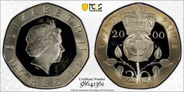 2000 20p S-G3 Silver PR67DCAM