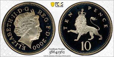 2000 10p S-F5 Silver PR69DCAM