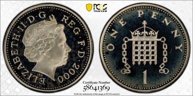 2000 1p S-B5 Silver PR67DCAM