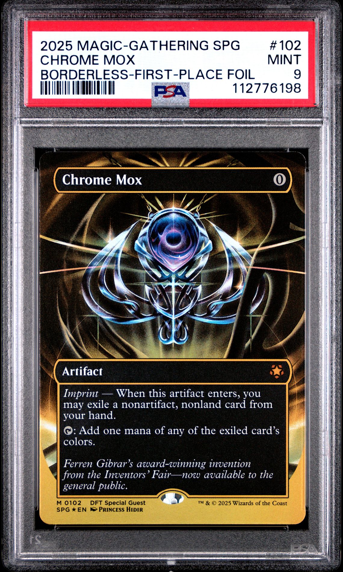 2025 MTG MAGIC THE GATHERING AETHERDRIFT SPECIAL GUESTS BORDERLESS-FIRST-PLACE FOIL #0102 Chrome Mox front