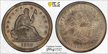 1839 25C No Drapery MS62