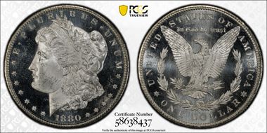 1880-S $1 MS65+ DMPL