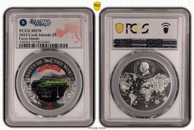 2024 $5 Faroe Islands Beauty of the World MS70